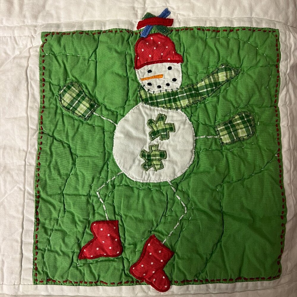 Pottery Barn Kids Quilted Christmas Patchwork Quilt Full/Queen NWOT - Picture 4 of 10